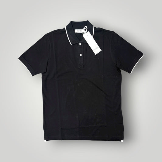 Polo YES-ZEE in piquet con righino sul collo, col.Nero
