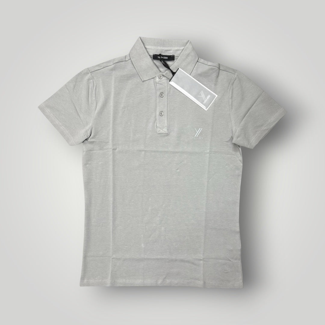 Polo YES-ZEE in maglina con logo gommato lato cuore, col.Grigio
