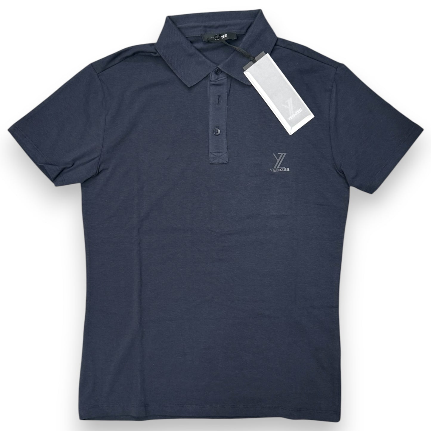 Polo YES-ZEE in maglina con logo gommato lato cuore, col.Blu notte