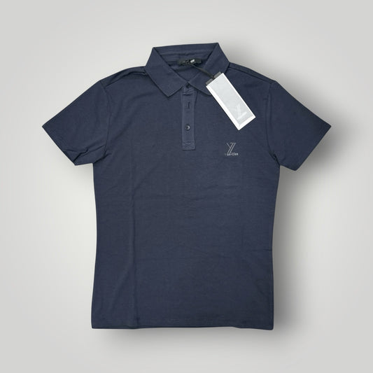 Polo YES-ZEE in maglina con logo gommato lato cuore, col.Blu notte