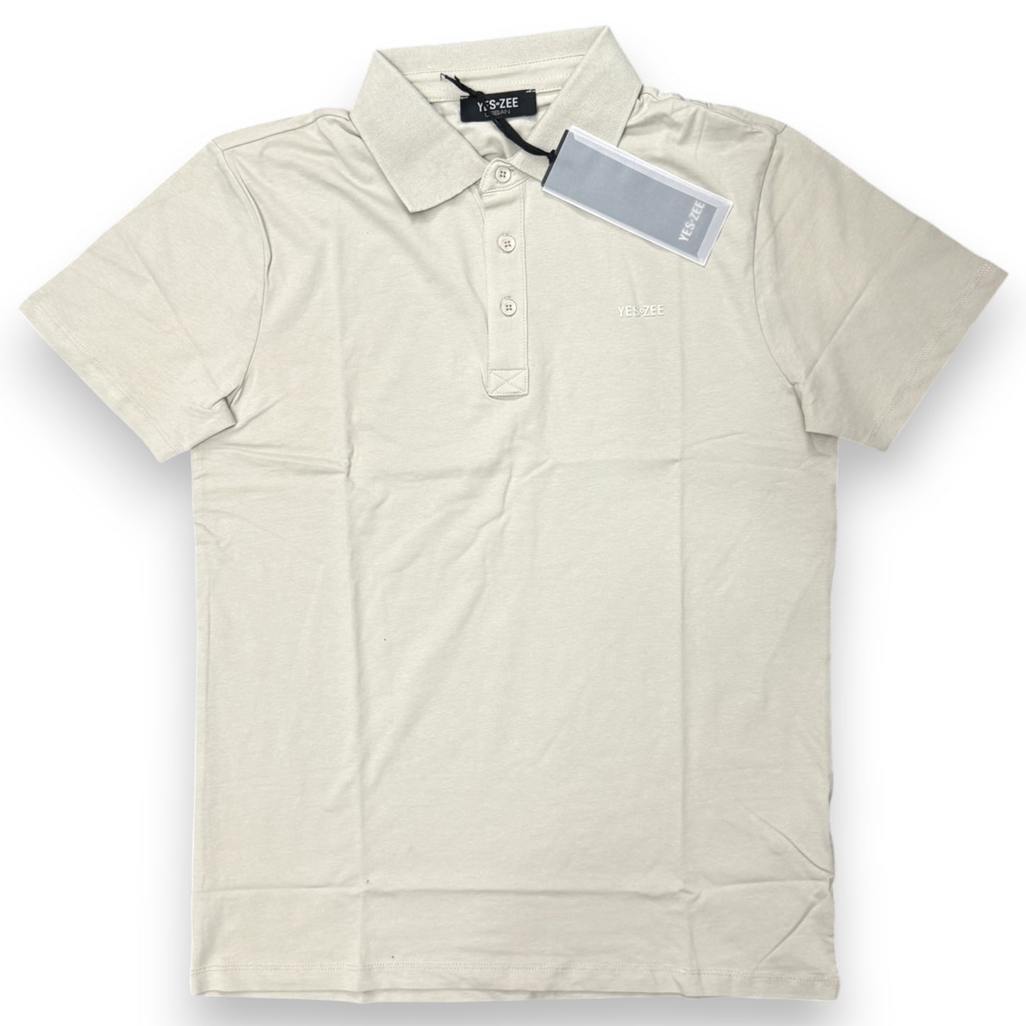Polo YES-ZEE in maglina con scritta gommata, col.Beige
