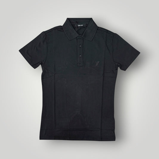 Polo YES-ZEE in maglina con logo gommato lato cuore, col.Nero