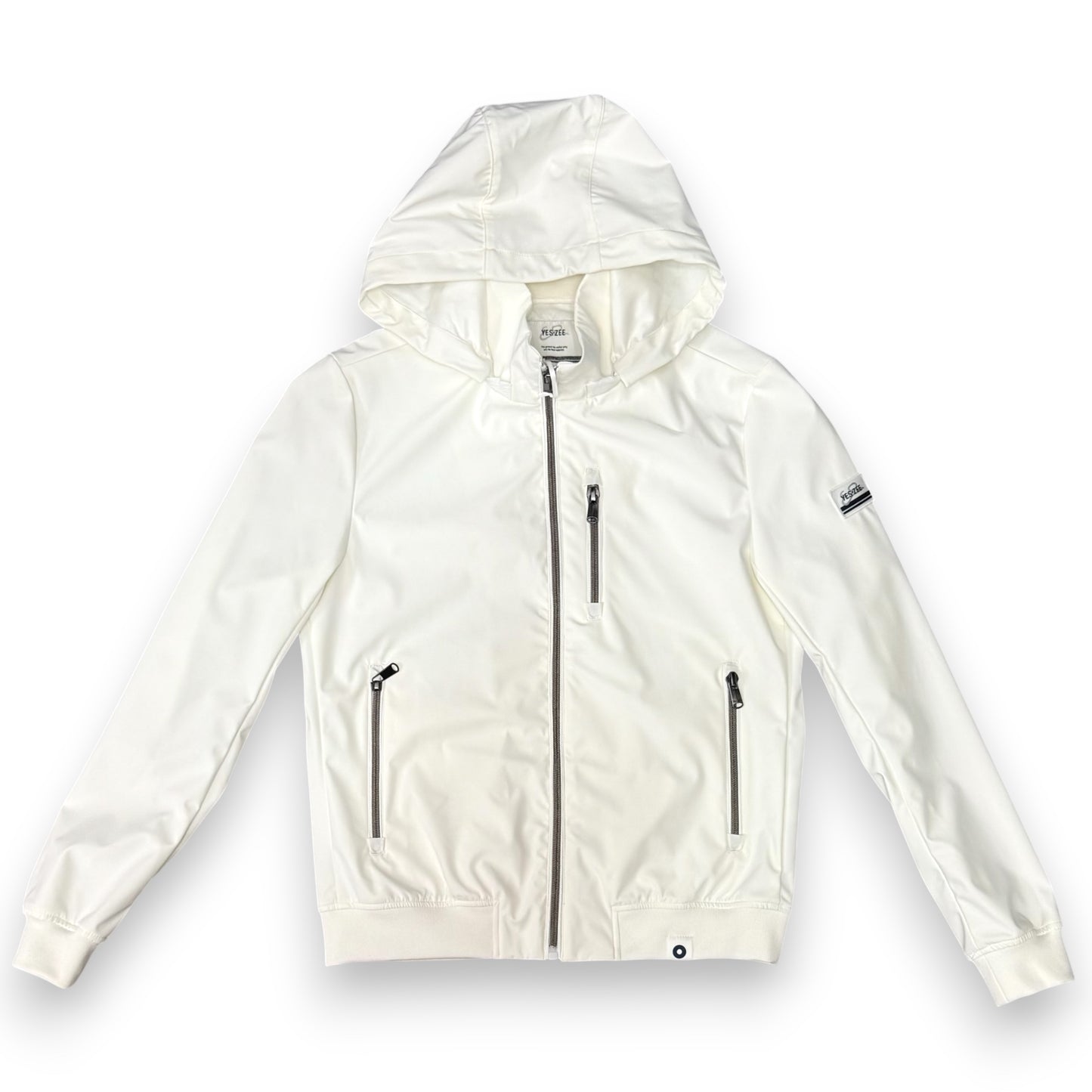 Giubbotto YES-ZEE Uomo, con cappuccio sganciabile, con zip argento, col.Bianco