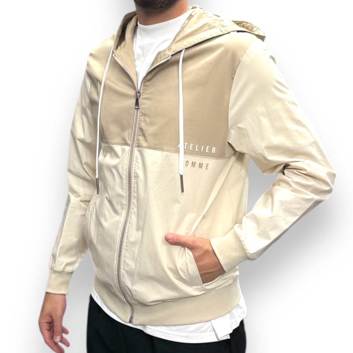 Giubbotto Maison9Paris con cappuccio, col.Beige