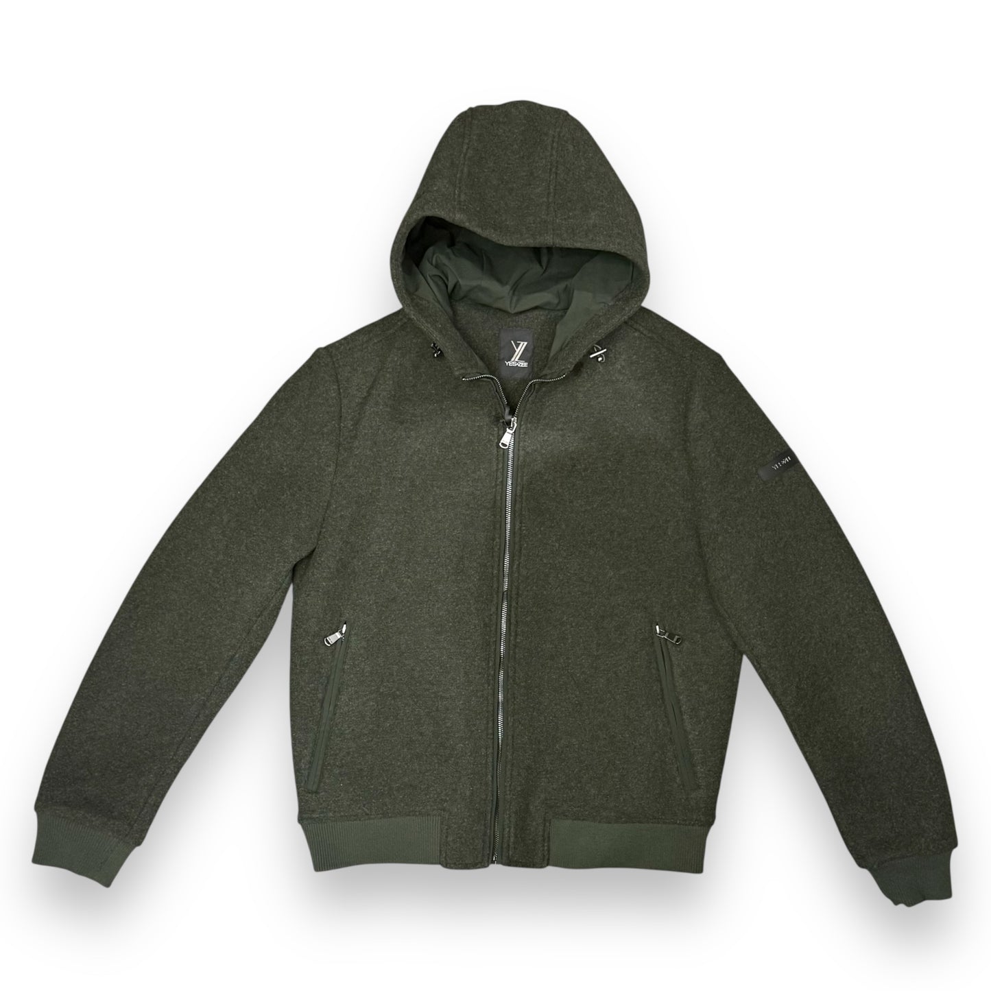 Giubbotto YES-ZEE Uomo in lanetta con cappuccio, col.Verde