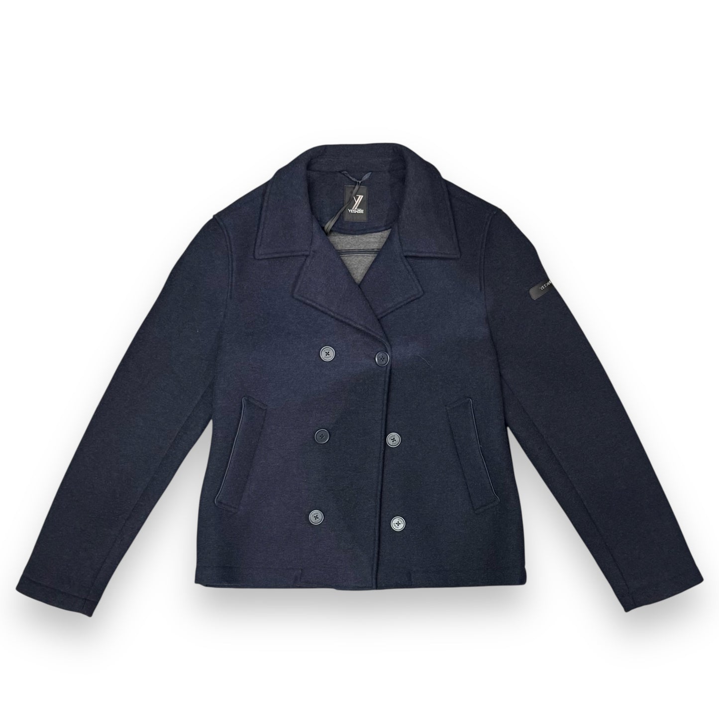 Giubbotto YES-ZEE Uomo in lanetta mod.doppiopetto, col.Blu