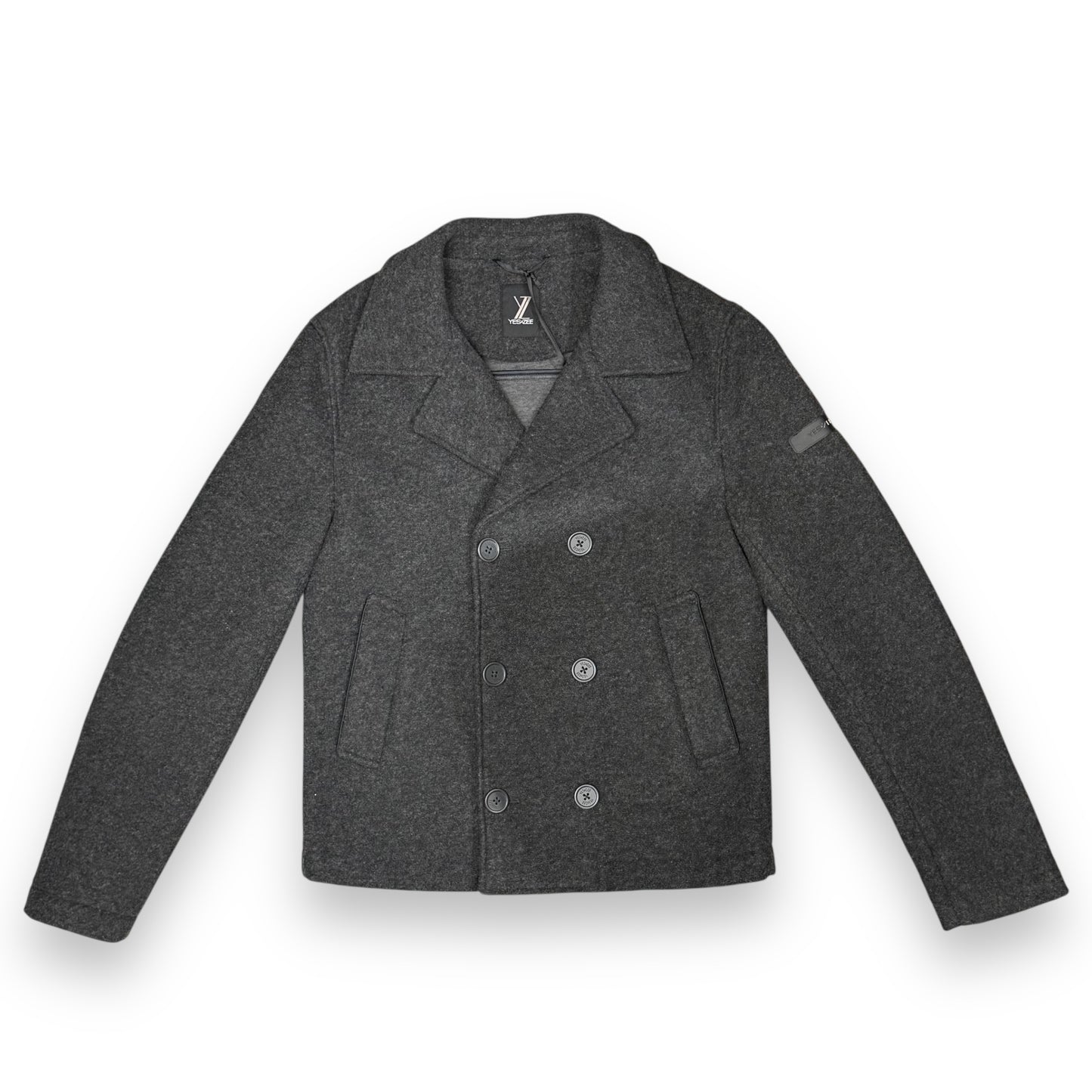Giubbotto YES-ZEE Uomo in lanetta mod.doppiopetto, col.Grigio