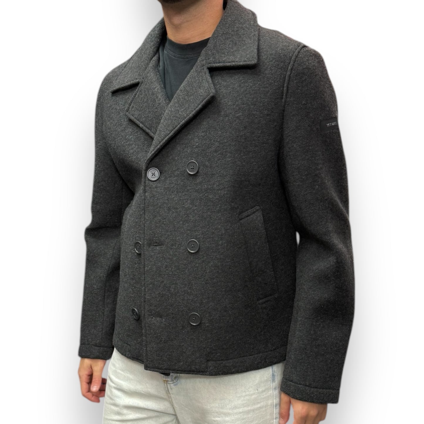 Giubbotto YES-ZEE Uomo in lanetta mod.doppiopetto, col.Grigio