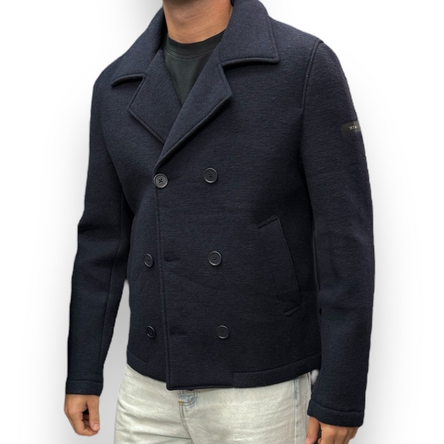 Giubbotto YES-ZEE Uomo in lanetta mod.doppiopetto, col.Blu