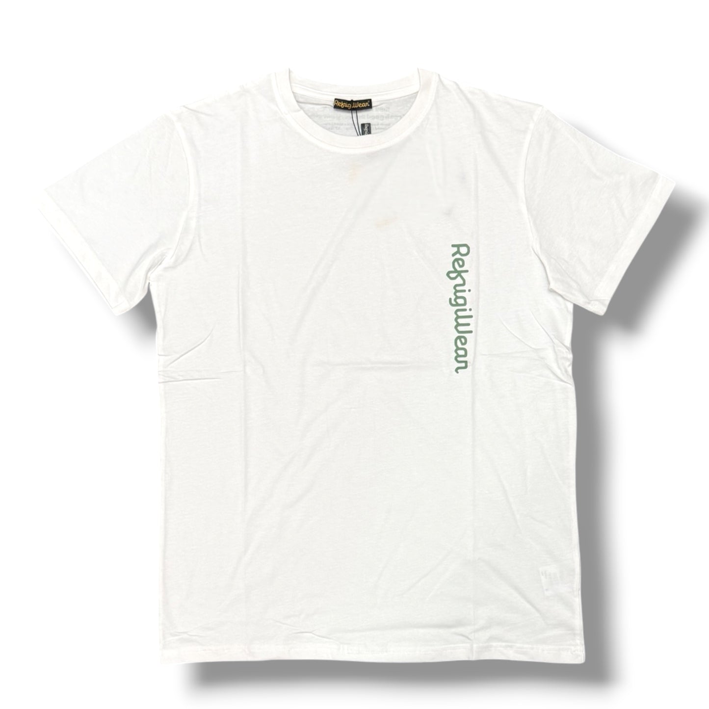 REFRIGIWEAR - T-Shirt Uomo con scritta orizzontale, Co.Bianco