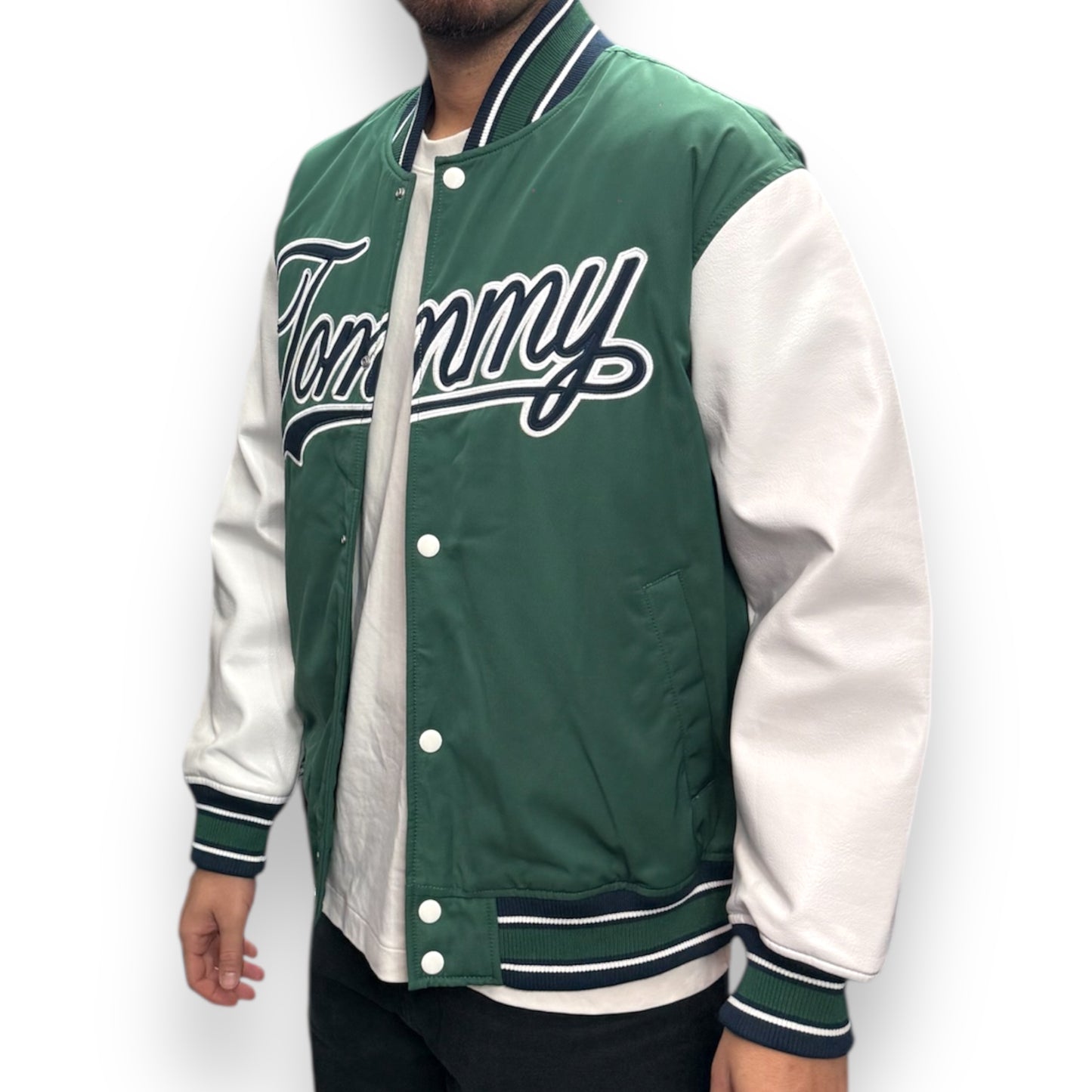 Varsity Jacket TOMMY HILFIGER, oversize (veste grande si consiglia una tg. In meno), Col.Verde/Bianco/Blu