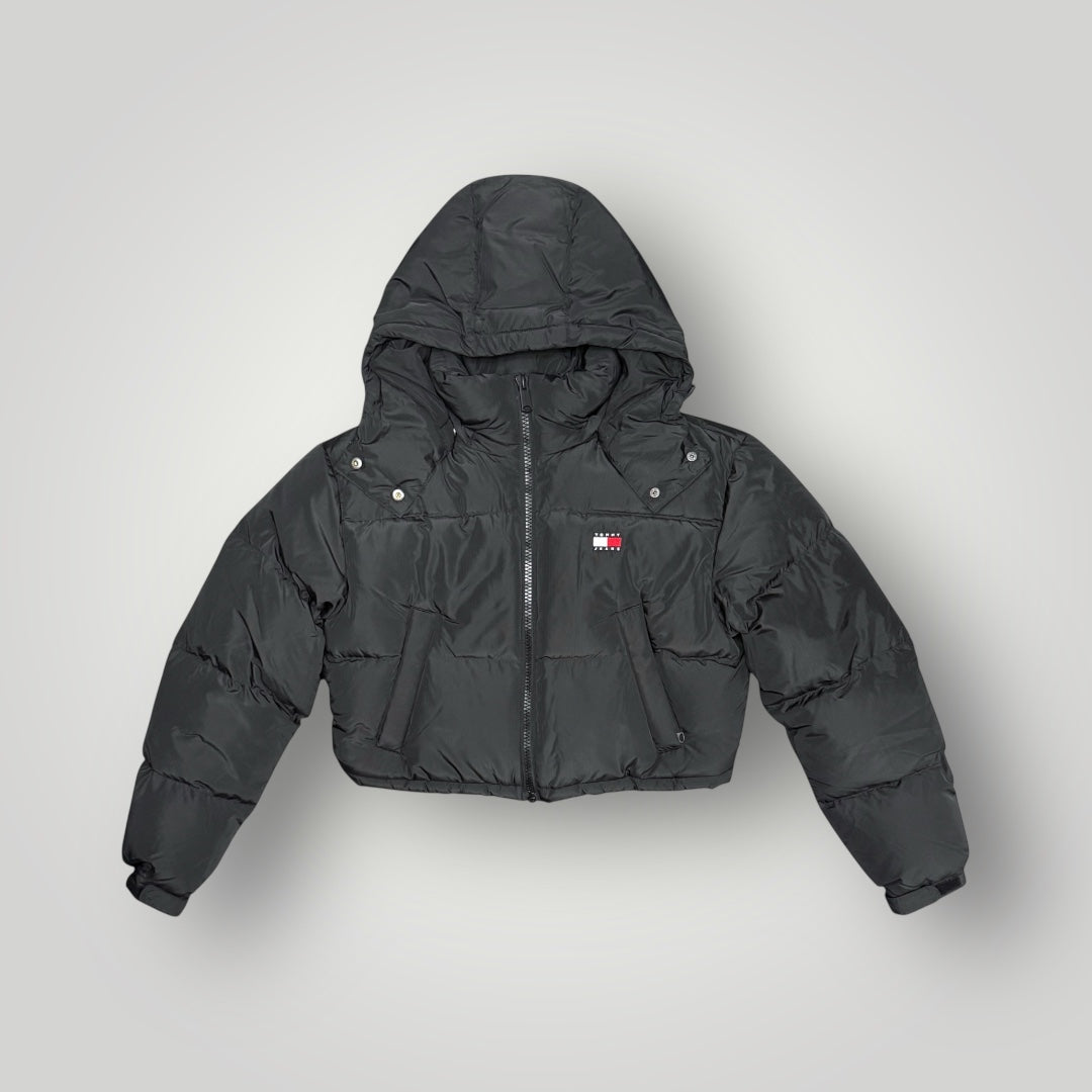 Giubbotto TOMMY HILFIGER Donna, con cappuccio sganciabile, mod.Puffer,  (veste grande si consiglia una tg. In meno), col.Nero