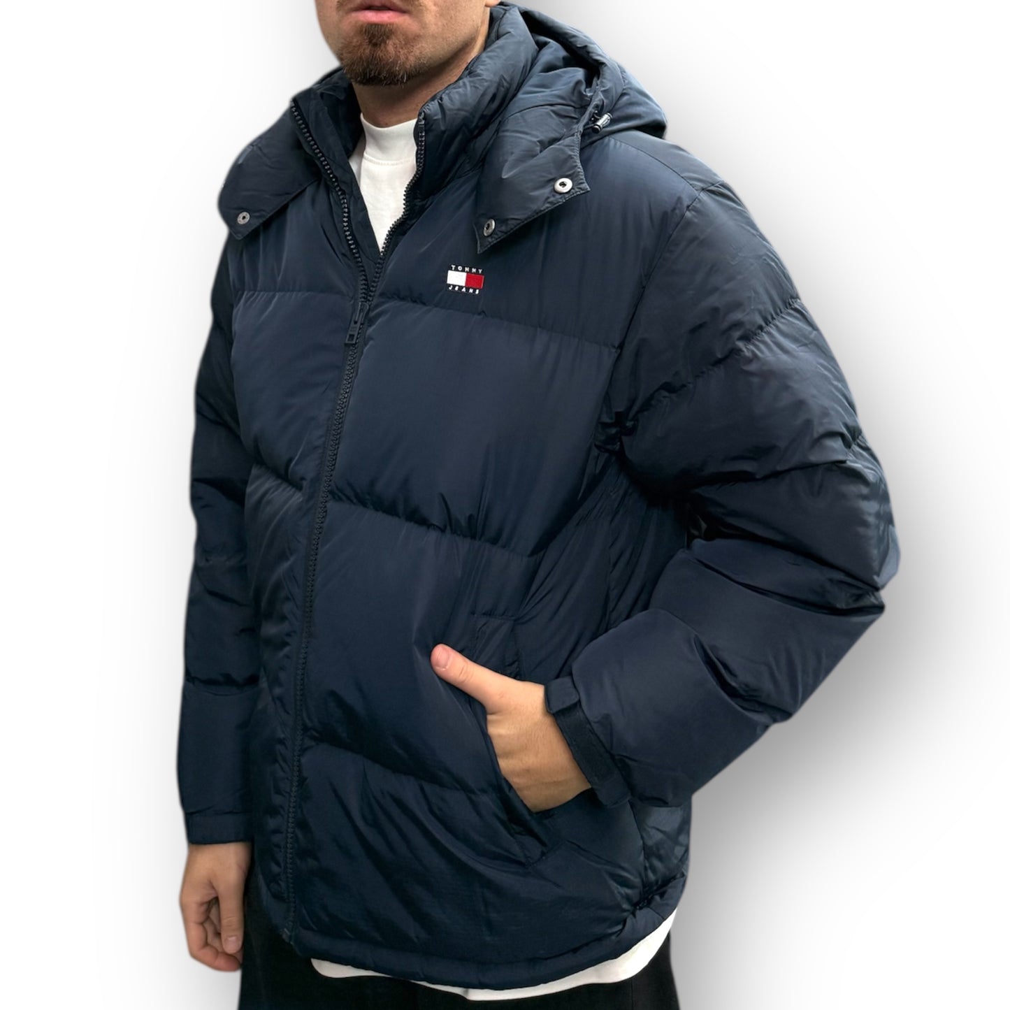 Giubbotto TOMMY HILFIGER Uomo, con cappuccio sganciabile, (veste grande, si consiglia una tg. In meno), col.Blu