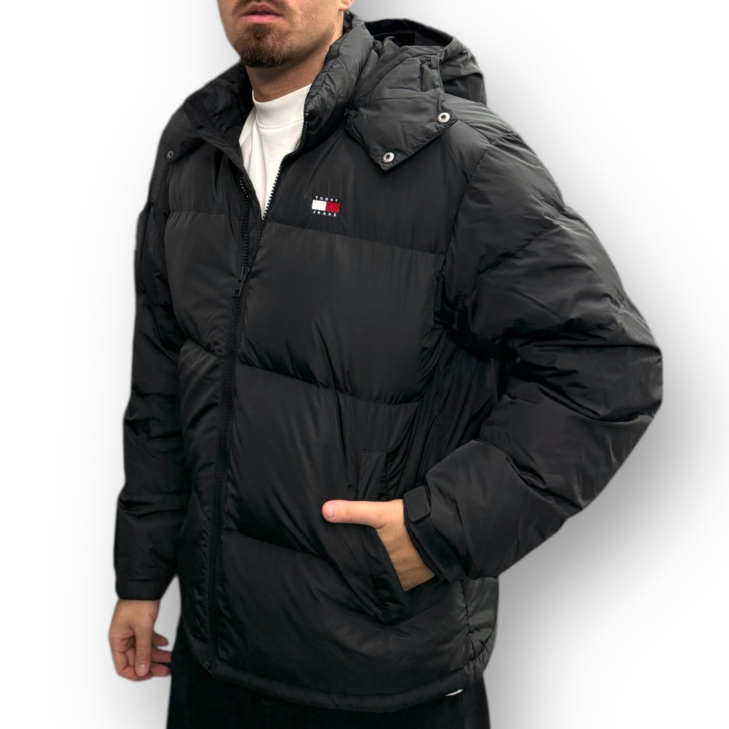 Giubbotto TOMMY HILFIGER Uomo, con cappuccio sganciabile, (veste grande si consiglia una tg. In meno), col.Nero