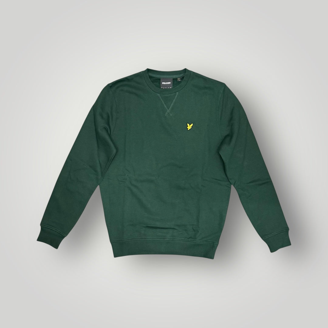 Felpa LYLE&SCOTT girocollo in tex.felpato,col.DarkGreen