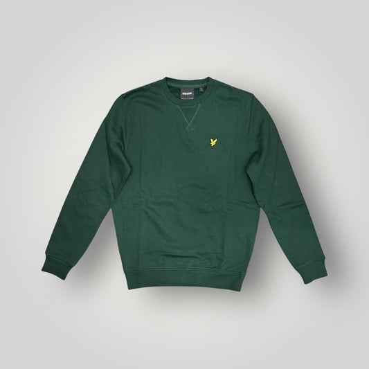Felpa LYLE&SCOTT girocollo in tex.felpato,col.DarkGreen