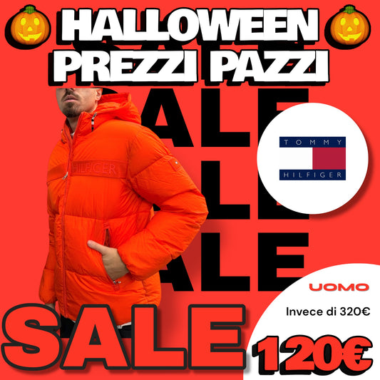 Giubbotto TOMMY HILFIGER Uomo, con cappuccio fisso, (veste grande si consiglia una tg. In meno), col.Arancione Fluo