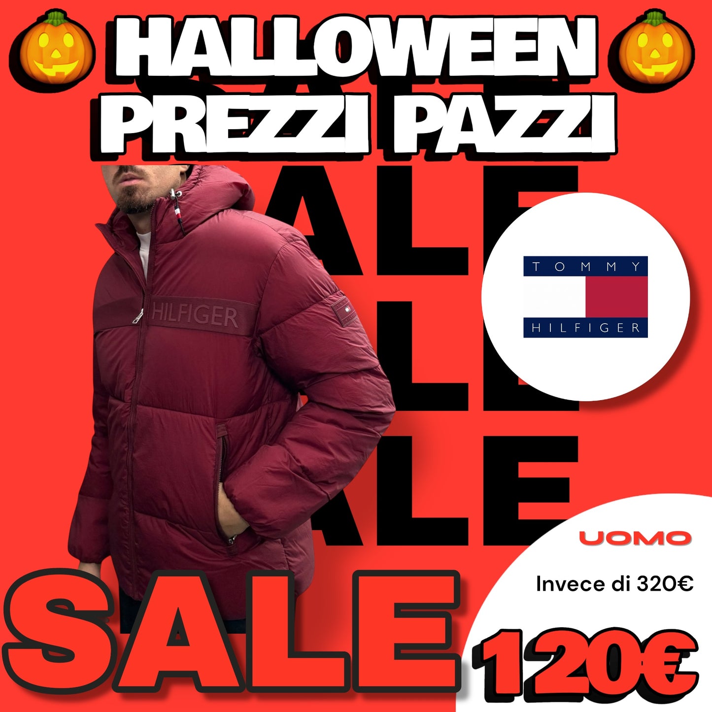 Giubbotto TOMMY HILFIGER Uomo, con cappuccio fisso, (veste grande si consiglia una tg. In meno), col.Bordeaux