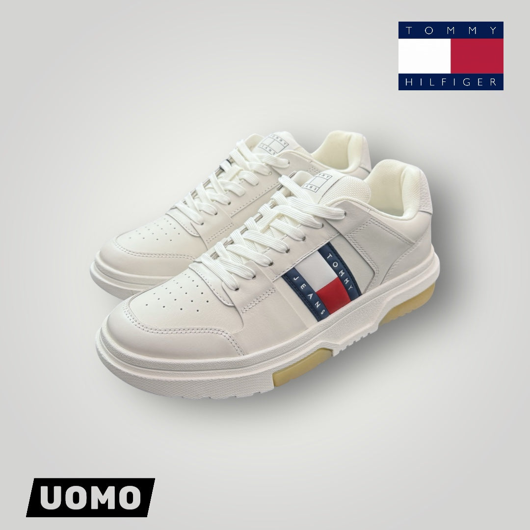 Scarpe TOMMY HILFIGER Uomo, mod.The Brooklyn Leather, col.Bianco