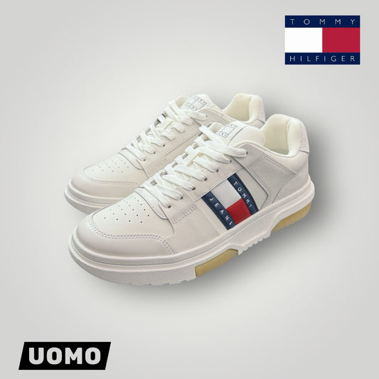 Scarpe TOMMY HILFIGER Uomo, mod.The Brooklyn Leather, col.Bianco