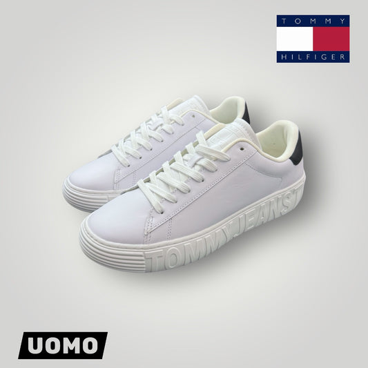 Scarpe TOMMY HILFIGER Uomo, mod.Tommy Jeans Leather Outsole, col.Bianco