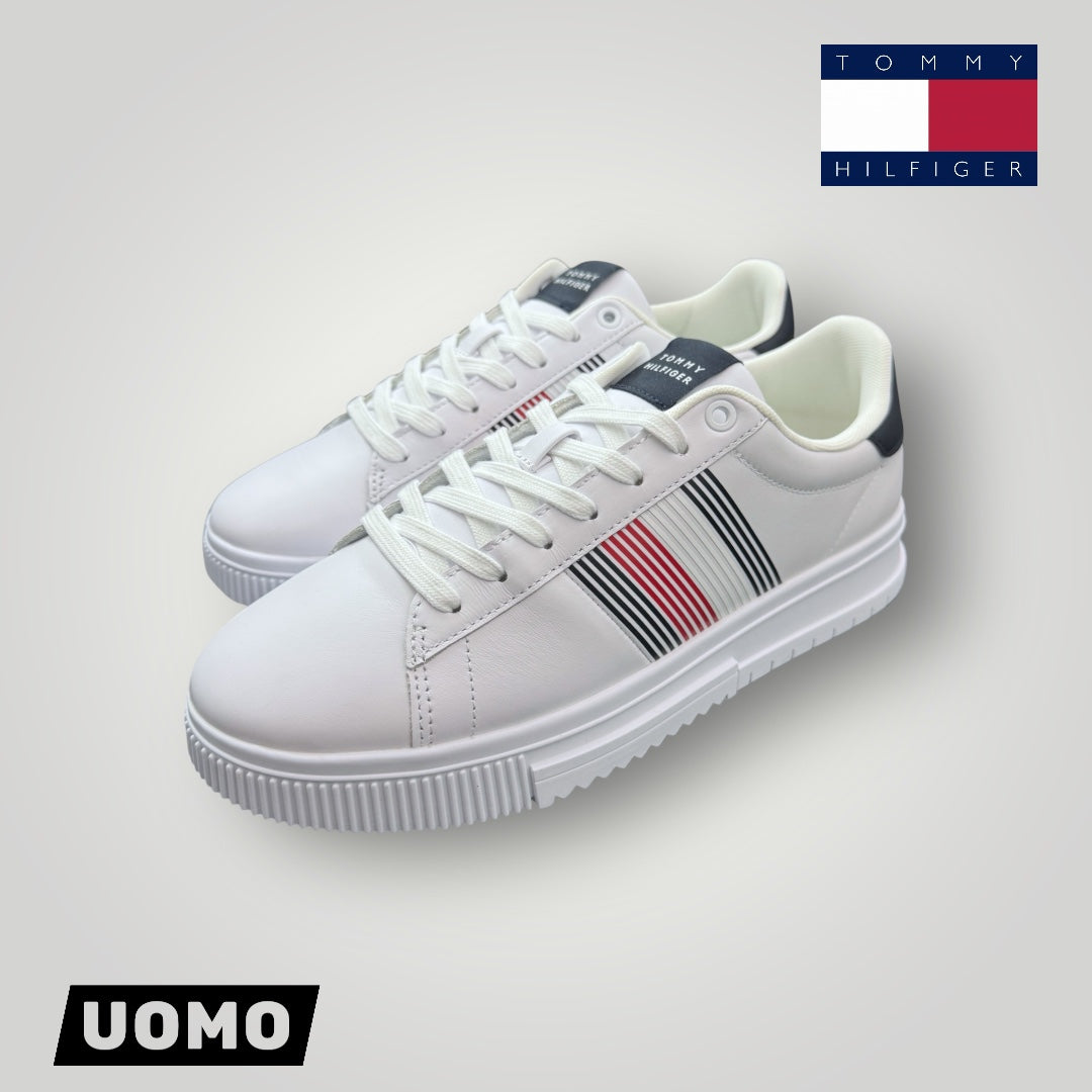 Scarpe TOMMY HILFIGER Uomo, mod.Supercup LTH Seasonal, col.Bianco