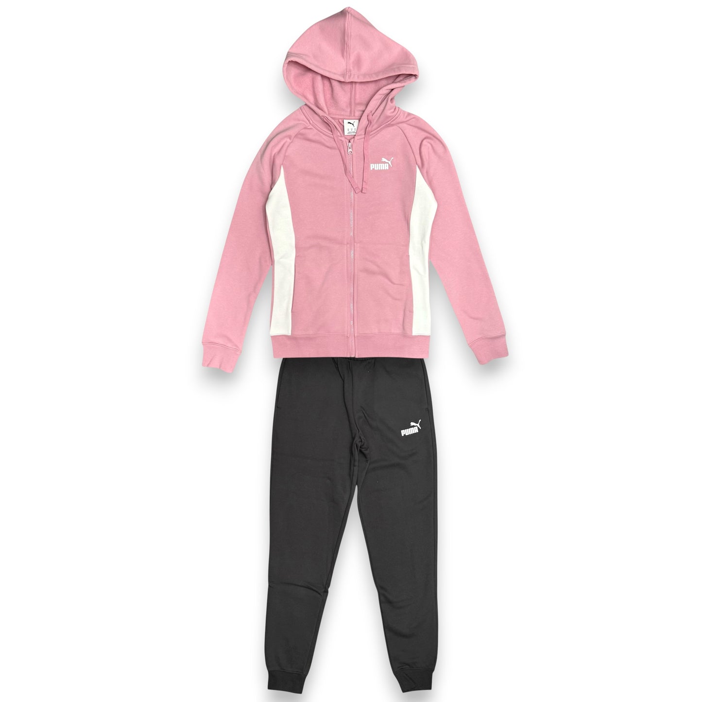 Tuta Completa Donna PUMA tex.Felpato, col.Nero/Rosa