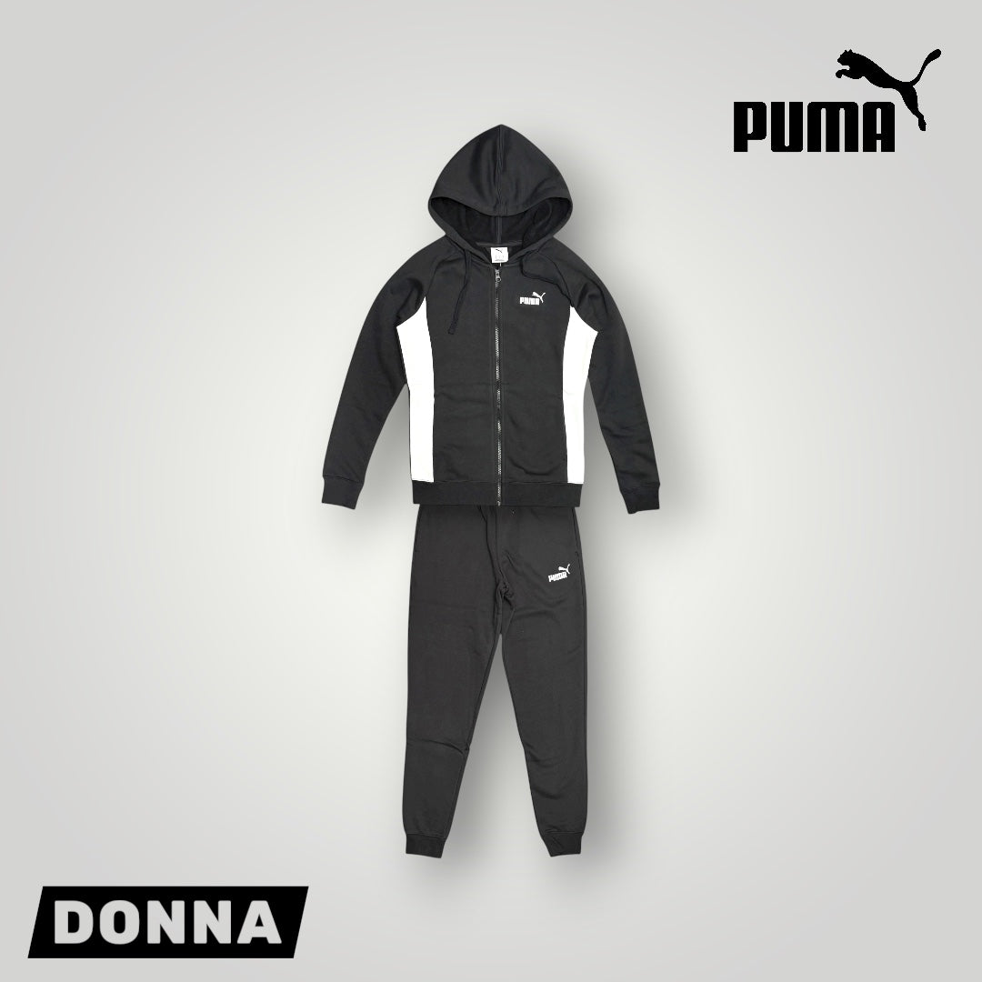 Tuta Completa Donna PUMA tex.felpato, col.Nero