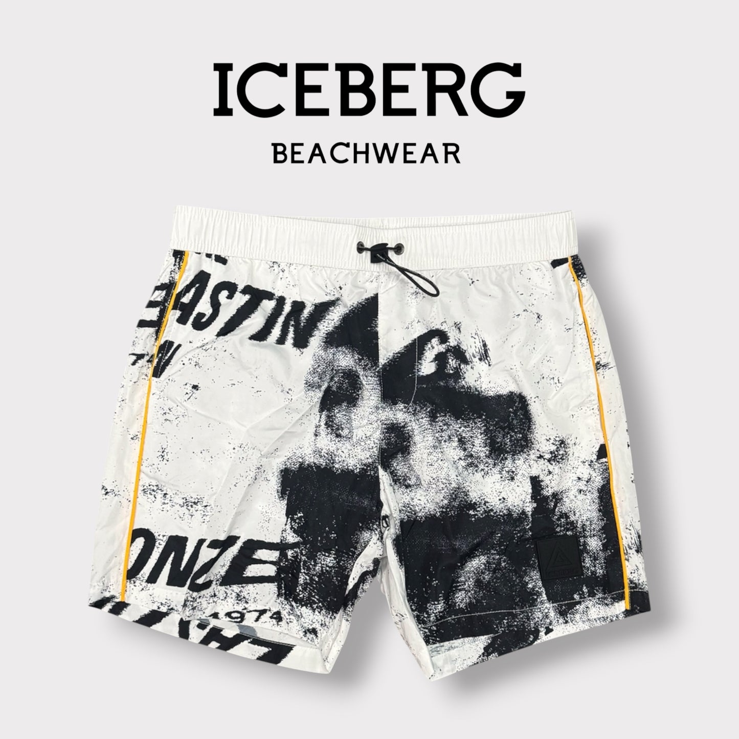 ICEBERG BEACHWEAR- Costume Uomo, con stampa, col.Bianco