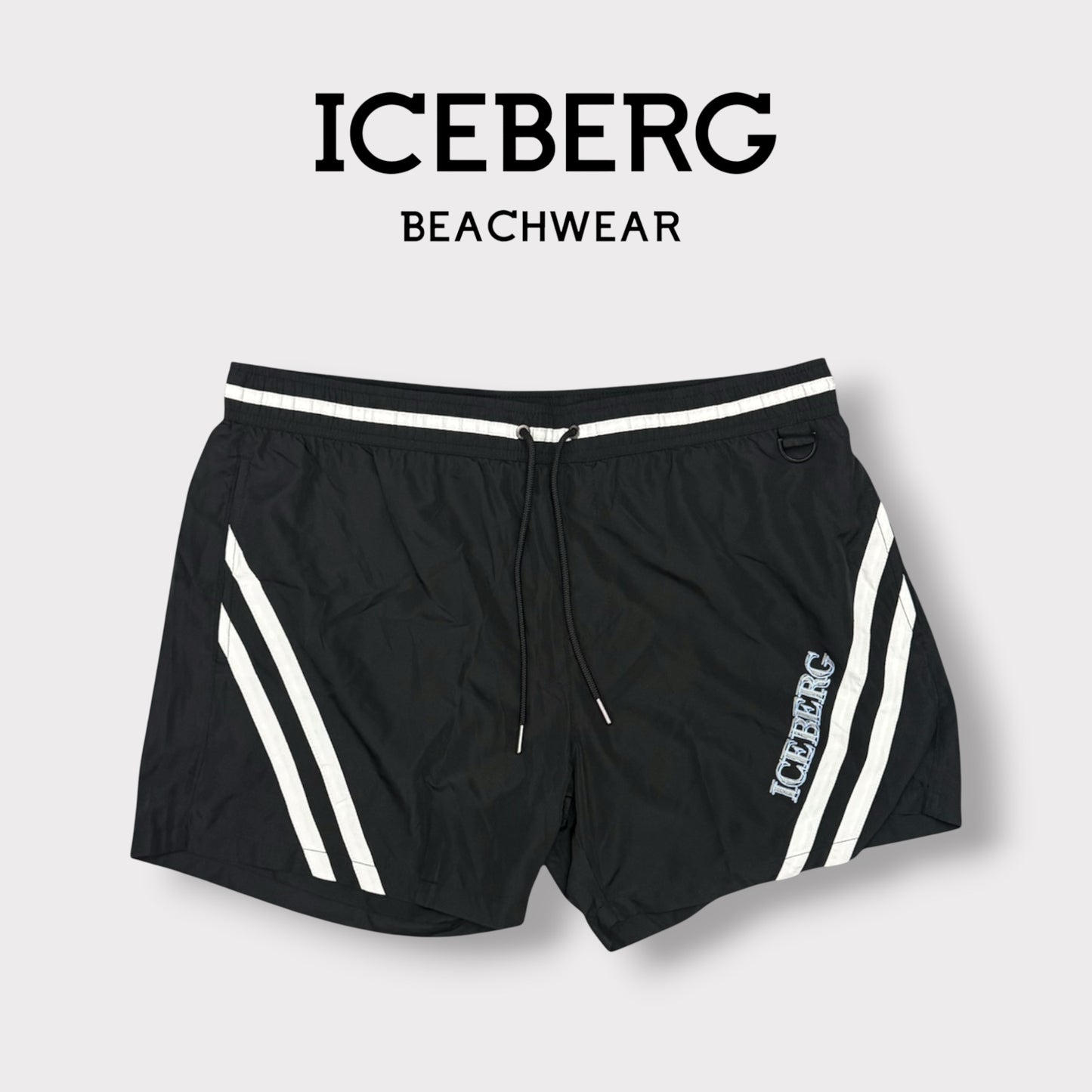 ICEBERG BEACHWEAR- Costume Uomo, con stampa, col.Nero
