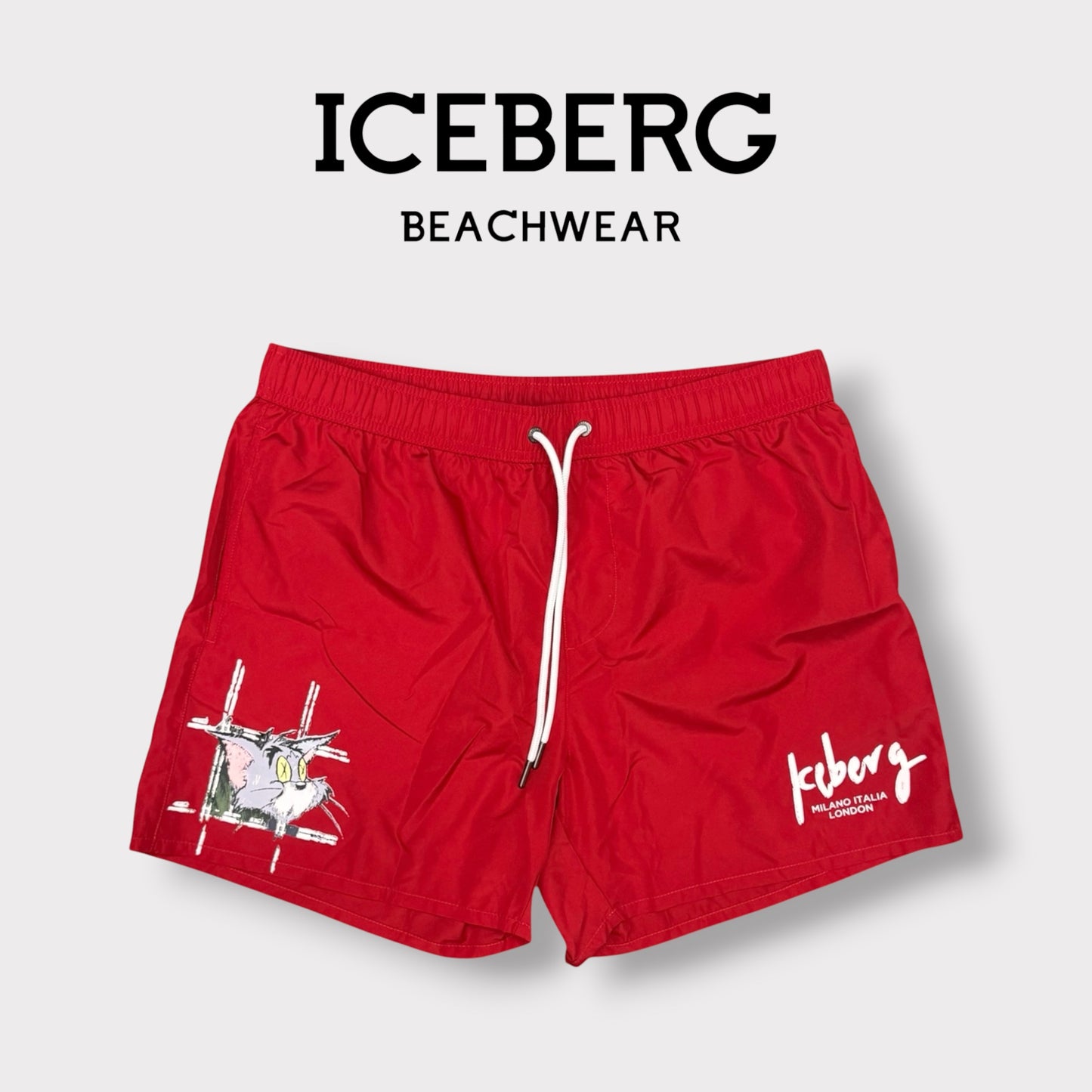 ICEBERG BEACHWEAR- Costume Uomo, col.Rosso