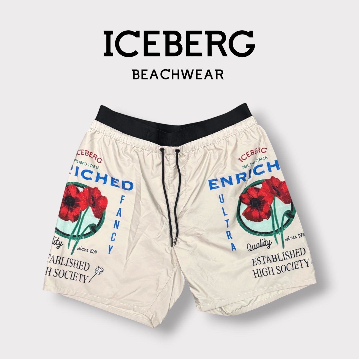 ICEBERG BEACHWEAR- Costume Uomo, con doppio elastico, col.Beige