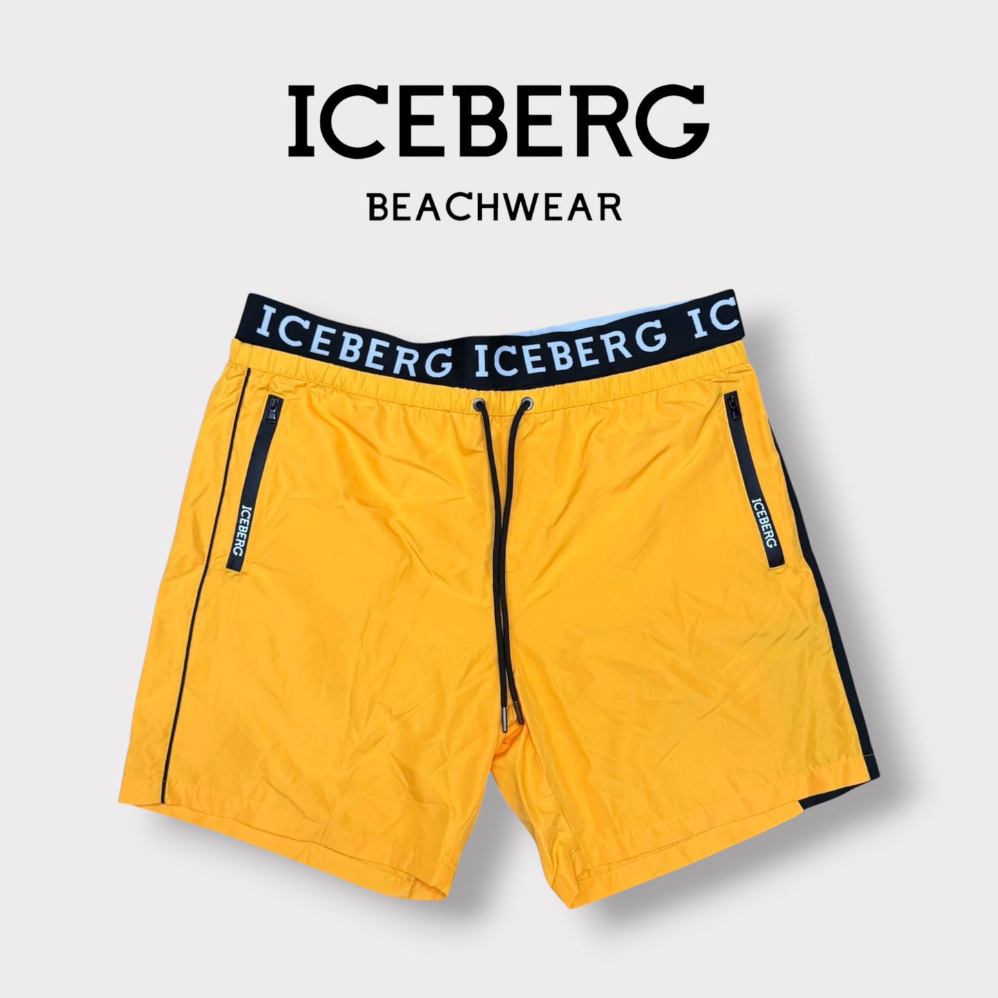 ICEBERG BEACHWEAR- Costume Uomo, con doppio elastico, col.Giallo