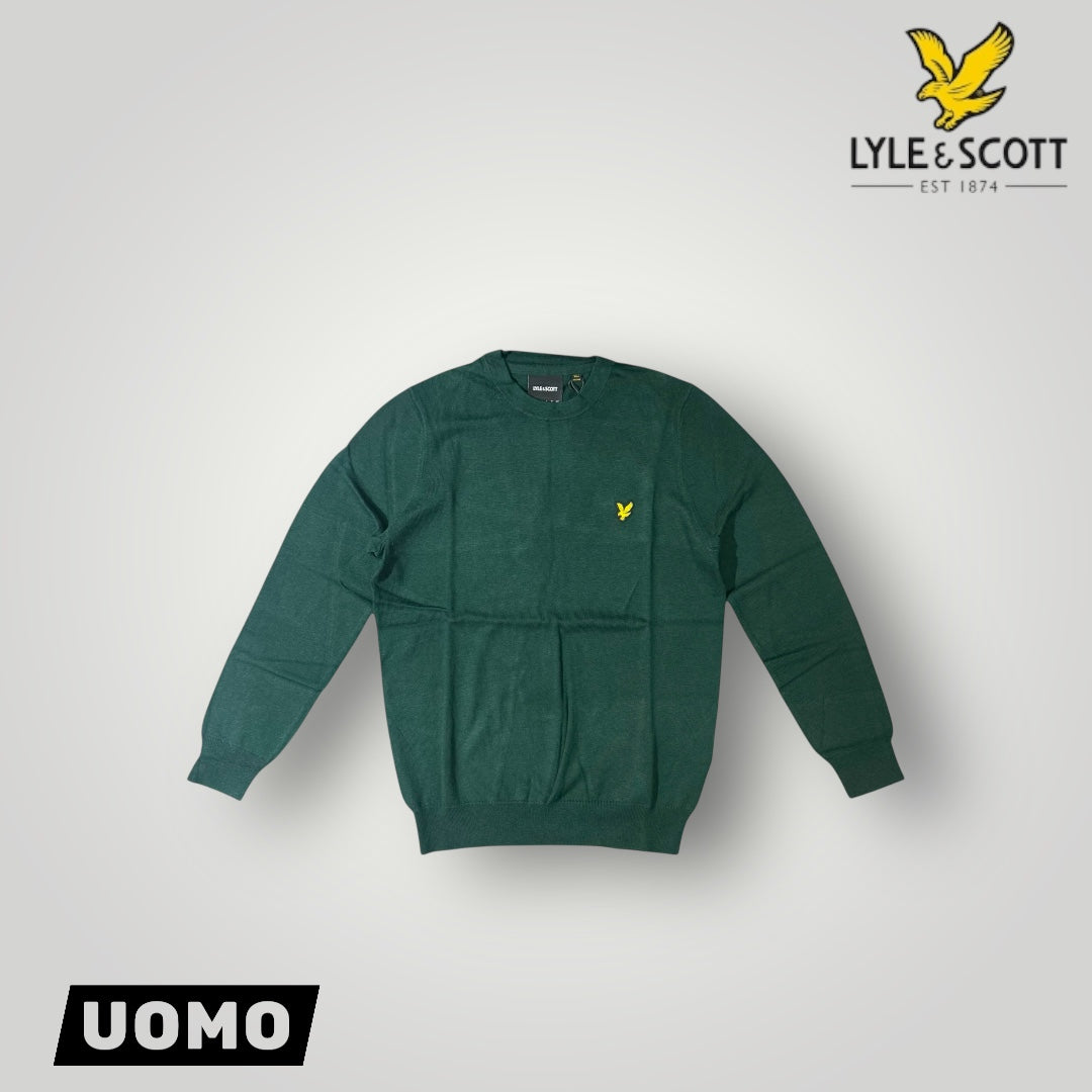 Maglioncino LYLE & SCOTT Uomo, 70% Cotone - 30% Lana Merino, col.Dark Green