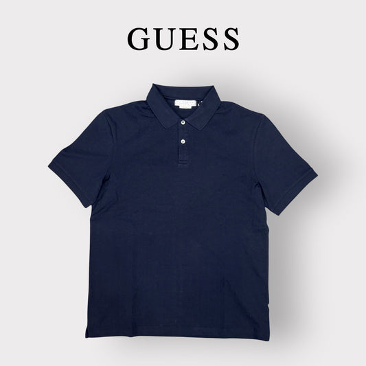 GUESS- Polo Uomo, con trama in rilievo, col.Blu