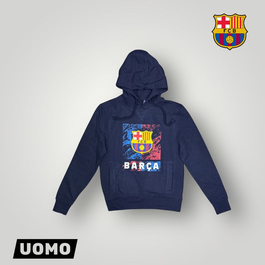 Felpa BARCELLONA con cappuccio col.Blu (Tex.felpato)