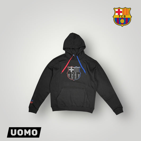 Felpa BARCELLONA con cappuccio col.Nero (Tex.felpato)