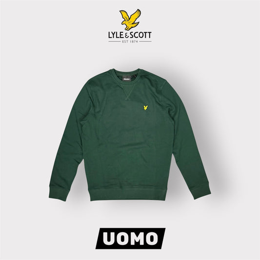 LYLE & SCOTT- Felpa Uomo girocollo, tex.garzato, Col.Dark Green