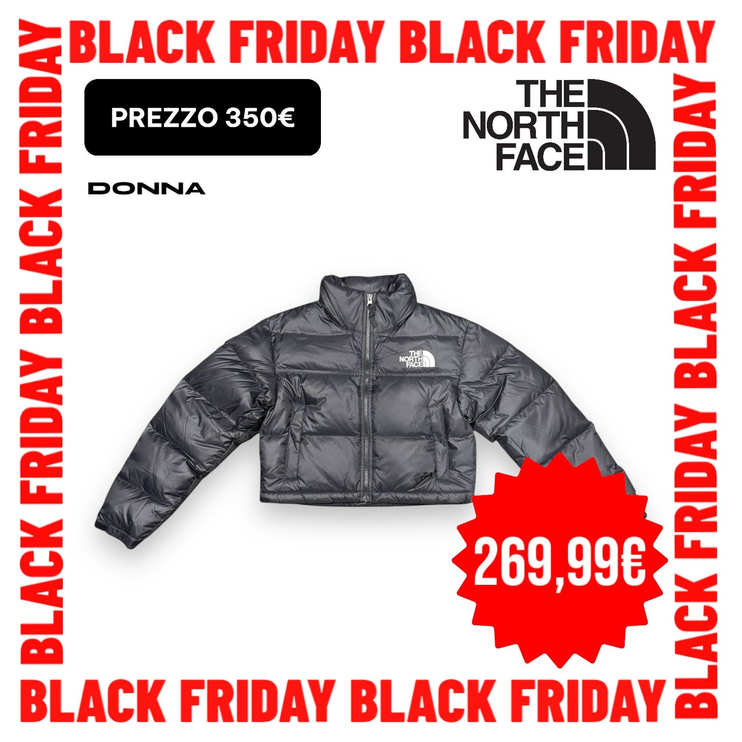 Giubbotto THE NORTH FACE NUPTSE corto , Col. Nero