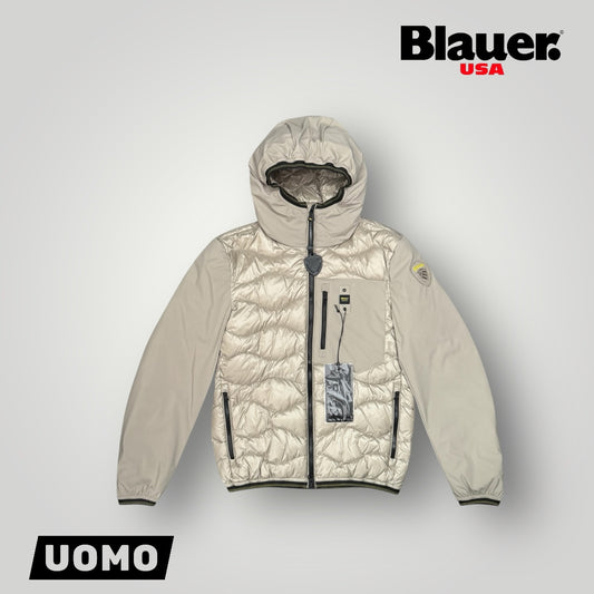 Giubbotto BLAUER con trama ad onde e inserti in tessuto tecnico,Col.Beige (imbott.Piuma - 2025)