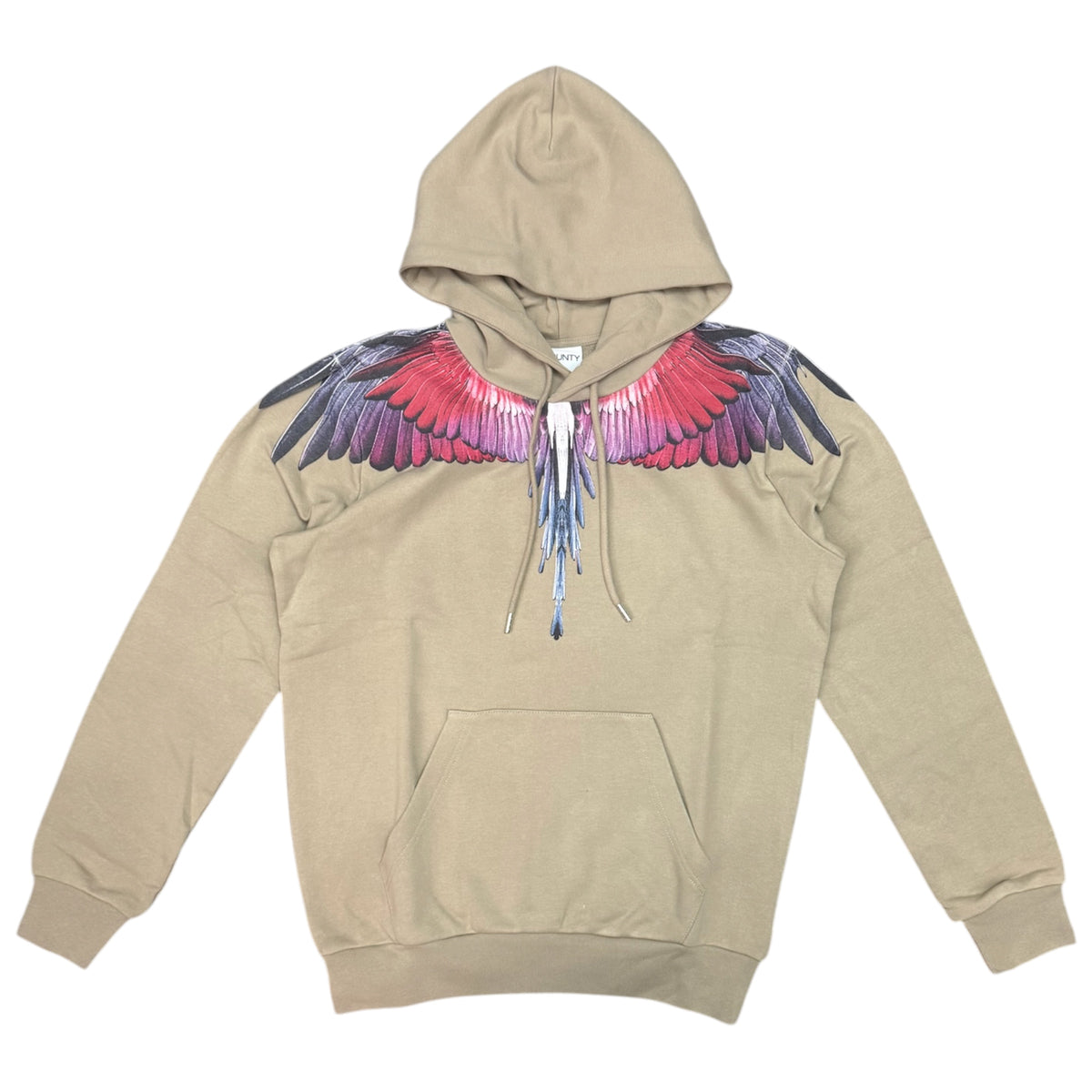 COUNTY OF MILAN- Felpa Uomo, con cappuccio, tex.cotone garzato(veste comoda), Col.Beige