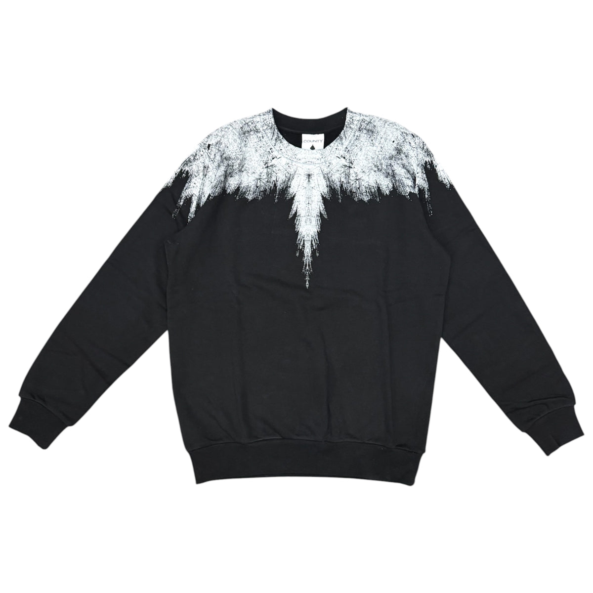 COUNTY OF MILAN- Felpa Uomo, girocollo, tex.cotone garzato(veste comoda), Col.Nero