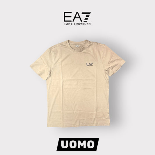EMPORIO ARMANI- T-shirt Uomo, con logo lato cuore, col.Beige