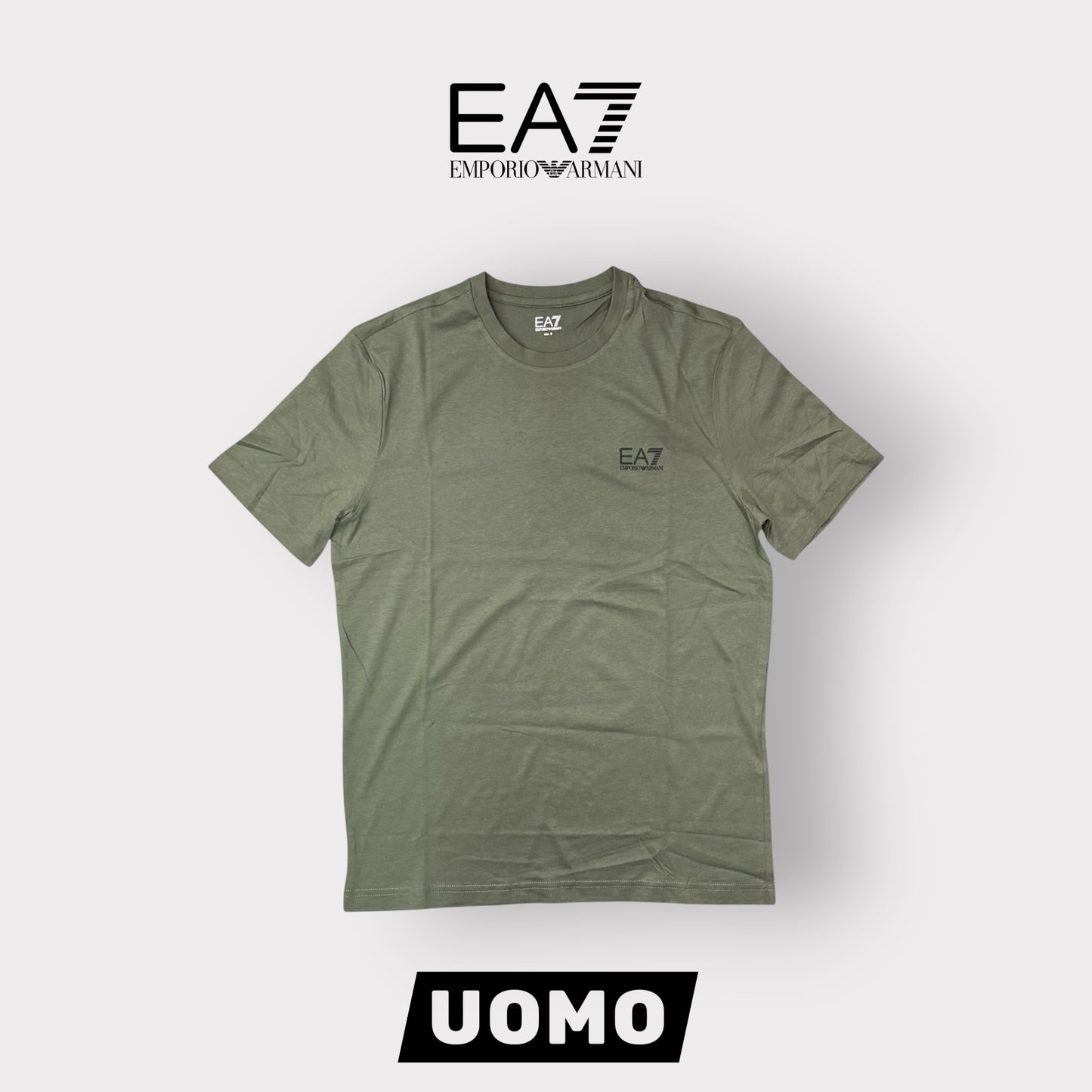 EMPORIO ARMANI- T-shirt Uomo, con logo lato cuore, col.Verde