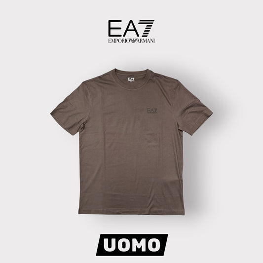 EMPORIO ARMANI- T-shirt Uomo, con logo lato cuore, col.Marrone