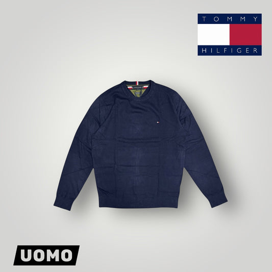 Maglioncino TOMMY HILFIGER Uomo, 92% Cotone 8% Cashmere, col.Blu