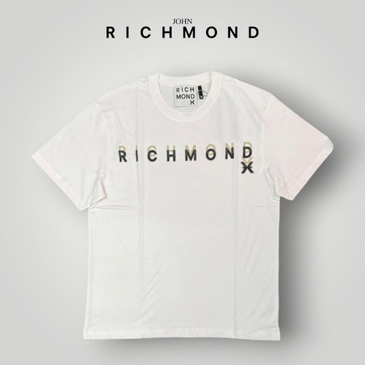 RICHMOND - T-SHIRT UOMO, con scritta 3D frontale, Col.Bianco