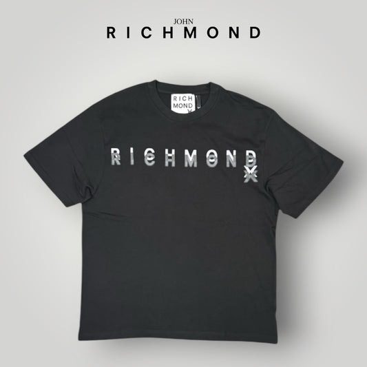 RICHMOND - T-SHIRT UOMO, con scritta 3D frontale, Col.Nero