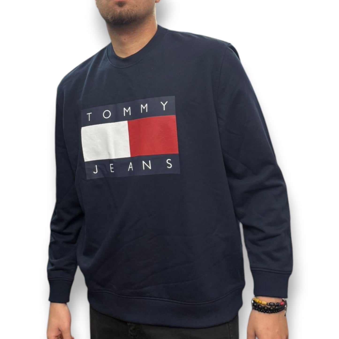 TOMMY HILFIGER-Felpa estiva Uomo, con stampa frontale, tex.cotone garzato, Col.Blu