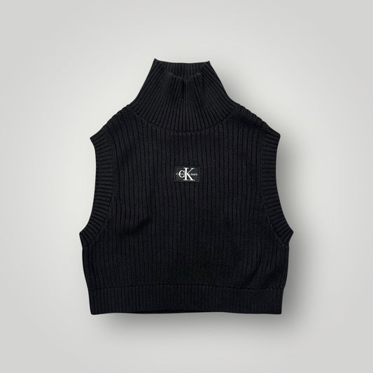 Top collo alto in maglia CALVIN KLEIN JEANS, Col.Nero